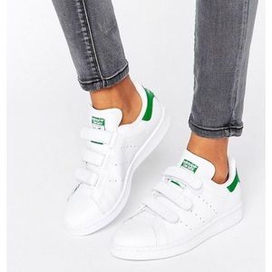ADIDAS STAN SMITH VELCRO GREEN SNEAKER USED